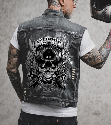 Chaleco Vaquero De Hombre, Calavera, Moto. [u]