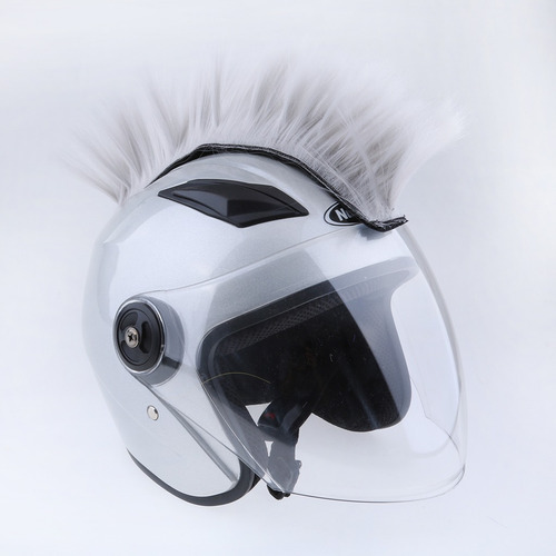Capacete Peruca Mohawk Para Capacete Punk Cinzento