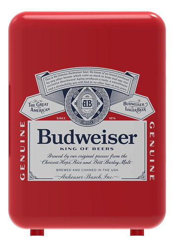 Mini Nevera Personal Con Diseño De Budweiser, Rojo Curtis