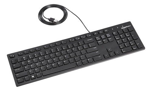 Teclado Negro Mate Cable - Disposición De Ee. Uu. (qwe...