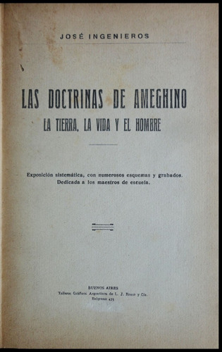 Las Doctrinas De Ameghino. José Ingenieros. 49n 107