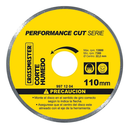 Discos Diamantado Continuo Corte Humedo 115 Mm Crossmaster