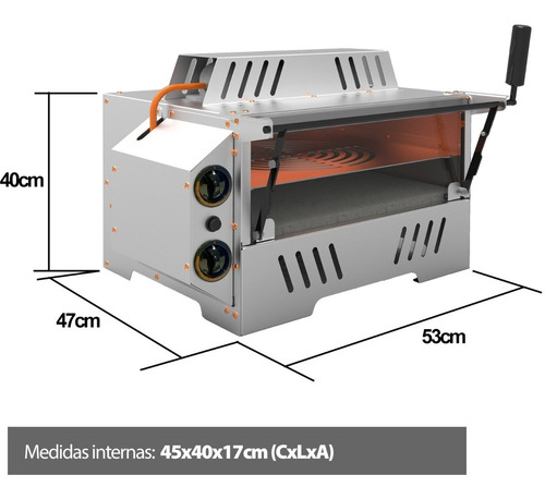 Imagem 3 de 4 de Forno P Pizza Grill Gás Industrial Infravermelho Refratário