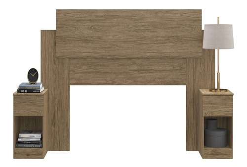 Cabeceira Com 2 Mesa Cabeceira Ca20 Wood - Decibal Móveis Cor Marrom