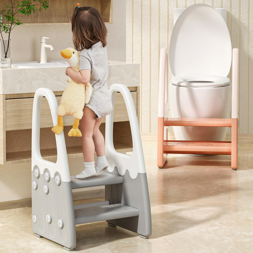 Taburete Joylico De Dos Escalones Con Pasamanos Para Bebés Y
