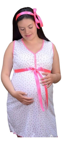 Pijama Vestido Materna Bata Lactancia Maternidad Post Parto