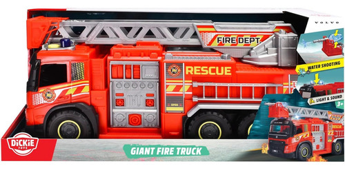 Dickie Toys Camion De Bomberos Gigante Luz Sonido Agua 54cms Color Rojo