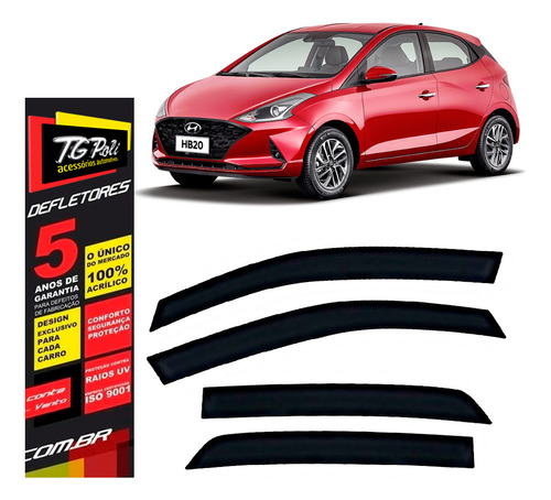 Kit Calha Chuva Hyundai Hb20 2020 A 2024 4 Portas Tg Poli