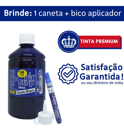 Tinta Pincel Quadro Branco 500ml (multink) + De 100 Recargas Cor Da Tinta Azul Oceano Cor Do Exterior Transparente