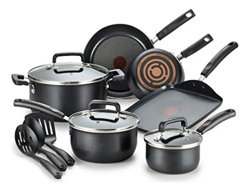 T-fal Signature Antiadherente Cookware Set 12 Piece Pots And