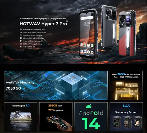 Hotwav Hyper 7 Pro Con Desbloqueo Facial Y Sensor De Huellas