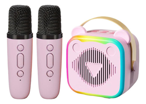 Máquina De Karaoke Mini Con 2 Micrófonos Inalámbricos