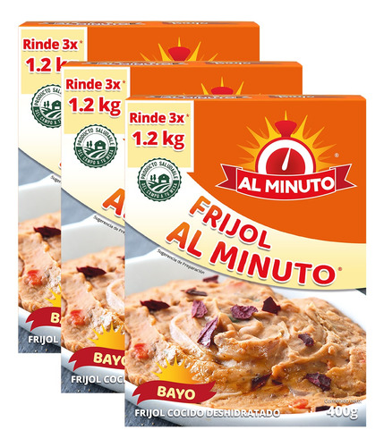 Frijol Al Minuto - Frijol Deshidratado Bayo - 3pack 200g C/u