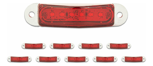 Jgo De 10 Plafones Laterales 6 Leds Rojos Remolque Tunelight