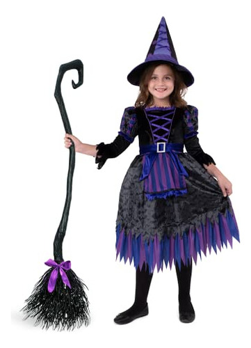 Halloween Niño Chica De Brujería Púrpura Murpura Y Kfz4h
