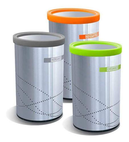 Bote Basura Balancín Cilíndrico Tapa Verde Orgánico 150lt