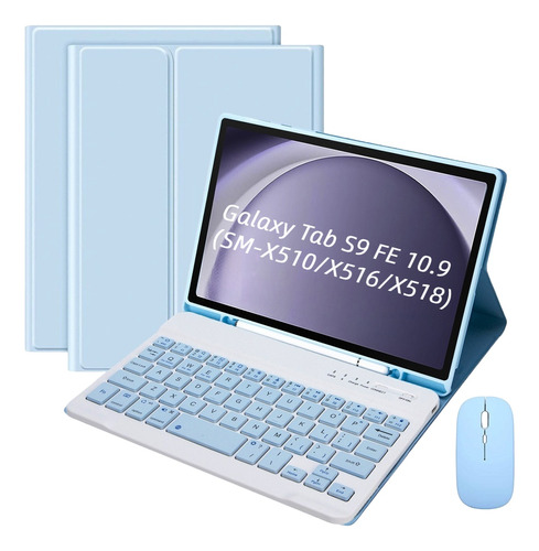 Funda Mouse+teclado Con Ñ+lápiz Para Galaxy Tab S9 Fe 10.9
