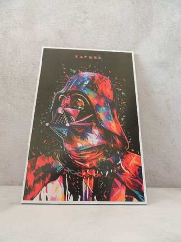 Cuadro Arte Pintura Darth Vader 27x42 Decoración Pop