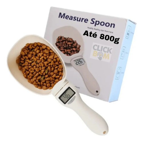 Click Bom Colher Digital Lcd Dosador Medidor Balança Precisão Cozinha Branco