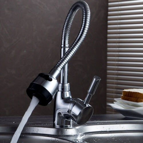 Imagen 5 de 8 de Griferia Canilla Monocomando Cocina Flexible 360º Pico Ancho