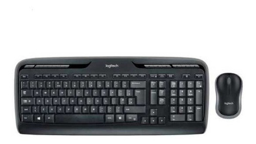 Kit de teclado y ratón inalámbricos Logitech Mk330 Abnt2 Pt, color negro