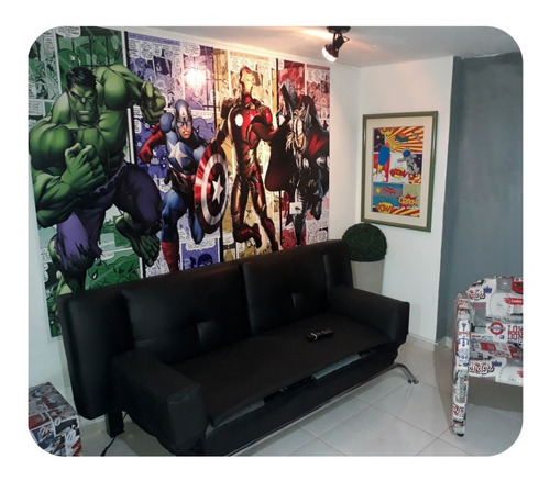 Papel Parede Adesivo 4 Vingadores Hulk America Sob Medida Já