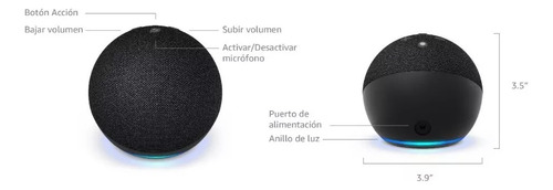 Echo Dot 5th Gen Con Asistente Virtual Alexa Color Negro