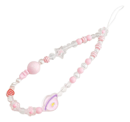 5 Pulseira De Miçangas Para Celular, Pingente Para Rosa