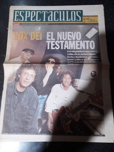 Clipping Diario Clarín Espectáculo 24 9 1997 Vox Dei 