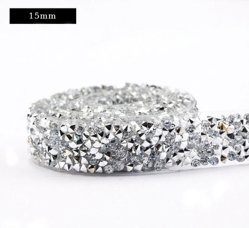 Aplique Termoadhesivo Galon De Strass De 1,5cm Precio X 50cm