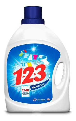 Detergente Líquido 123 Maxi Poder Fresca Blancura 4.65l