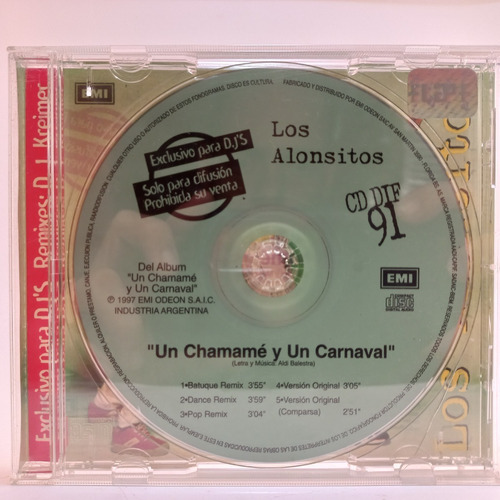 Los Alonsitos - Un Chamame Y Un Carnaval - Single Cd - Ex 