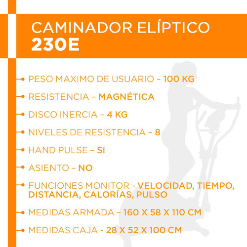 Caminador Eliptico Magnetico Escalador Mide Pulso Athletic