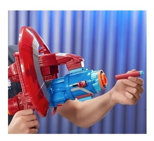 Imagen 3 de 4 de Pistol Escudo Capitan America Nerf Lanzador Xtreme C