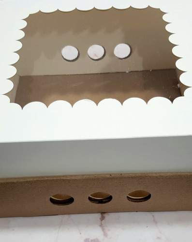 Caja Para Tortas/desayuno Con Visor ( Pack X10 U.) 25x25x12