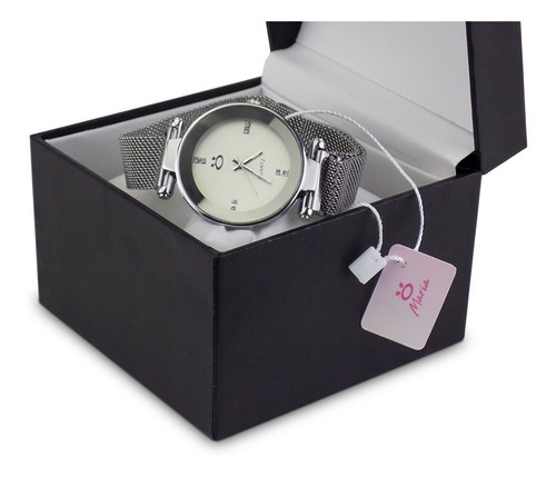Relógio Feminino Aço Analógico Pulseira Magnética Rmm17