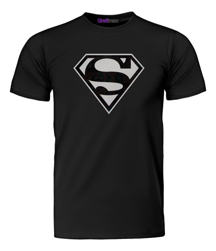 Polera Superman Logo Gris Dc Hombre Superhéroes Grafimax