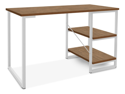 Escrivaninha Steel Mobile  Star mdf de 120cm x 74cm x 45cm branco imbuia