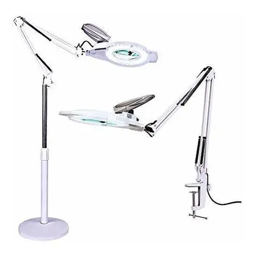 Lámpara De Pie Con Lupa 5X - Luz LED Regulable En 5 Colores