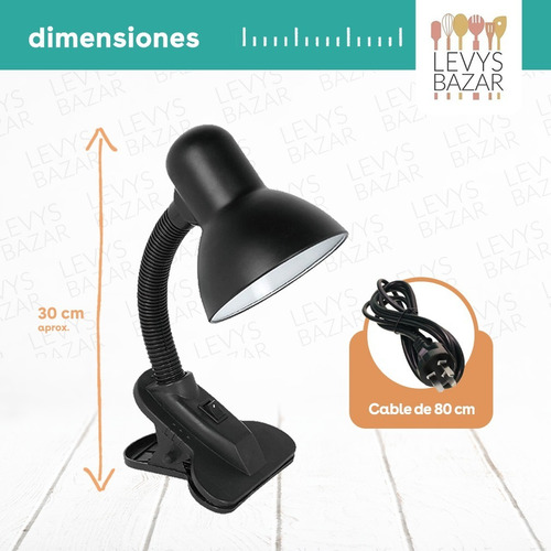 Imagen 9 de 9 de Velador Pinza Escritorio Pixar Flexible Broche Clip Oficina