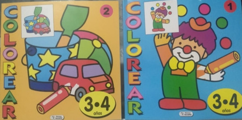 Paquete 2 Libros Para Colorear 3-4 Años.colección A Colorear