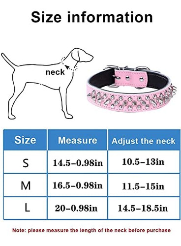 Collares De Perro Con Tachuelas De Cuero Genuino Ajustables