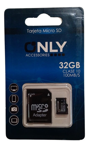 Tarjeta De Memoria Micro Sd Clase10+ Adaptador 32gb 100mb/s