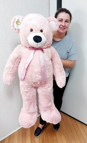 Urso Rosa Pelúcia Grande 1 Metro Presente Natal Namorada