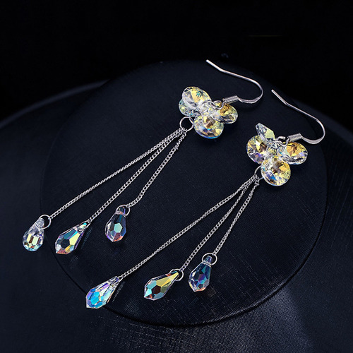 Para Pendientes Largos De Cristal Trend S Simple Color Para