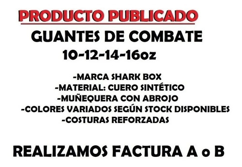 Guantes De Boxeo 10/12/14 Oz Cuero Sintético Marca Shark Box