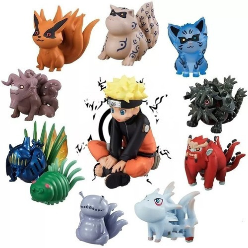 Kit 11 Boneco De Ação Naruto Bijuus Kurama Coleção