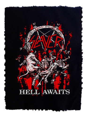 Slayer Hell Awaits Parche Espaldera (serigrafía)