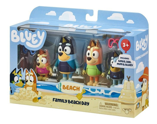 Figuras Del Día Familiar En La Playa De Bluey -