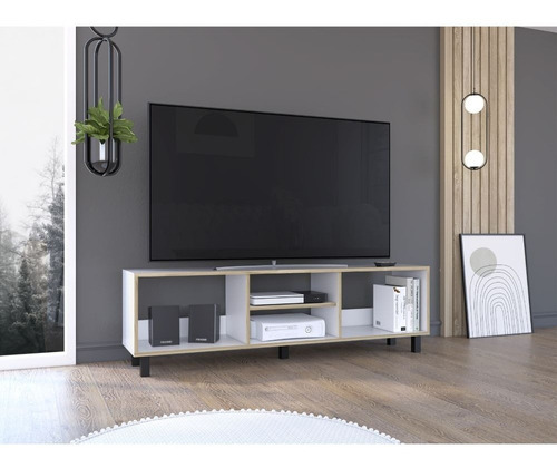 Mesa Para Tv Tunez, Blanco Y Café